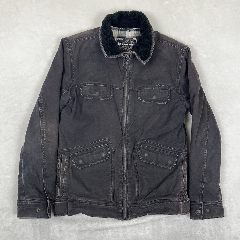Kirra Jacket Mens Small Black Canvas Sherpa Collar Lined Military Workwear